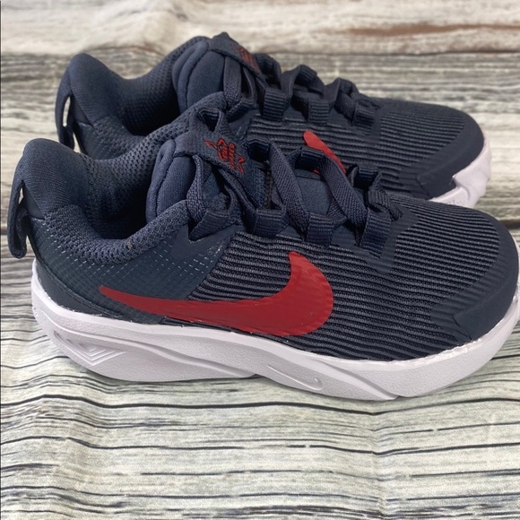 Nike Star Runner 4 NN TD Kids Sneakers | Size 7C | Black & Red - Picture 4 of 11